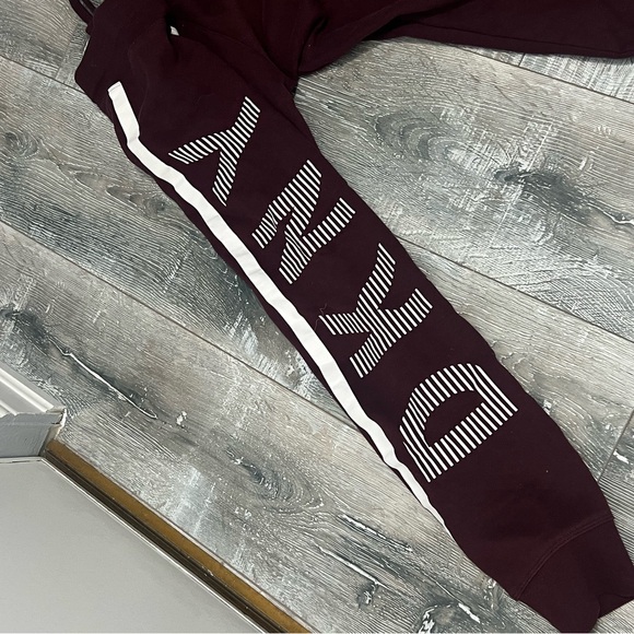DKNY Burgundy Joggers with White Logo - Picture 3 of 4